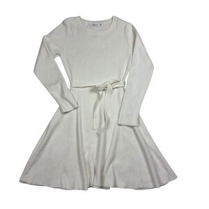 Elegant Cream Belted Dress